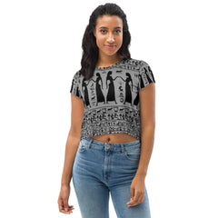 All-Over Print Crop Tee runs one size smaller