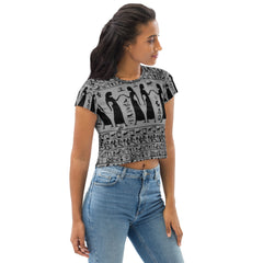 All-Over Print Crop Tee runs one size smaller